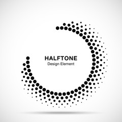Wall Mural - halftone circle frame abstract dots logo emblem design element for medical, treatment, cosmetic. rou