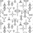 Tribal seamless pattern - Berber native signs ,ethnic background,folk elements.