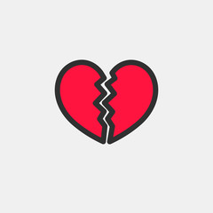 Aufkleber - Broken heart. Logo for your design. Vector illustration.