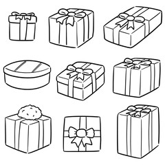 vector set of gift box