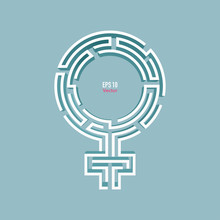 science of complexity in women, female sign combined with maze
