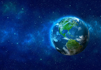 Wall Mural - planet earth in space. north and south america. elements of this image furnished by nasa. 3d renderi
