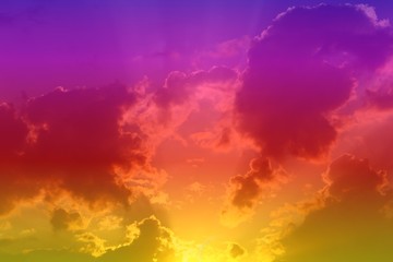 lovely bright sunset or sunrise partially cloudy sky for using in design as background.