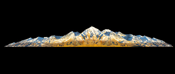 Wall Mural - mountain isolated on black background