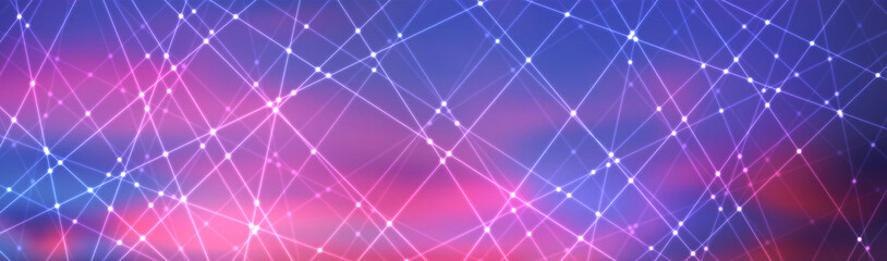 Wall Mural - line and dot pattern and colorful background. technology concept.