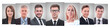 © ASDF - panoramic collage of portraits of young entrepreneurs.