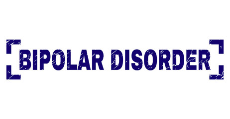 Wall Mural - bipolar disorder text seal stamp with corroded texture. text title is placed inside corners. blue ve