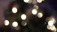 Out Of Focus Christmas Lights White Close