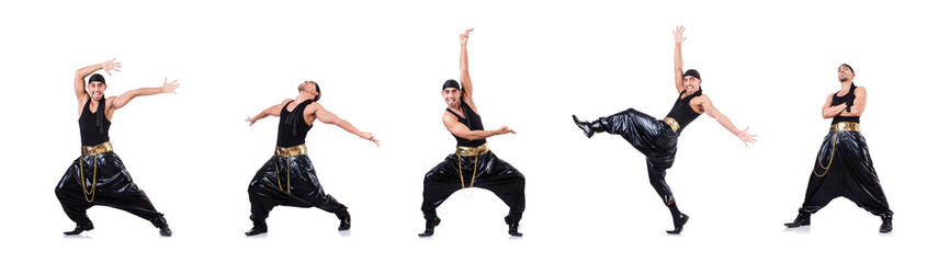 Wall Mural - Rap dancer isolated on the white