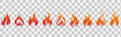 Fire flames. Fire icon set. Fire symbols. Vector illustration.