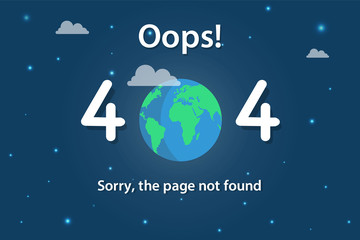 Aufkleber - Space 404 error page. Design template for website background graphic