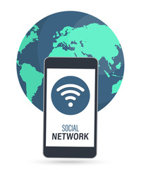Poster - Social Network. Connecting all over the World