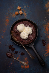 Canvas Print - brownie with ice cream