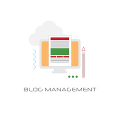 Wall Mural - business digital information technology blog management concept line style isolated