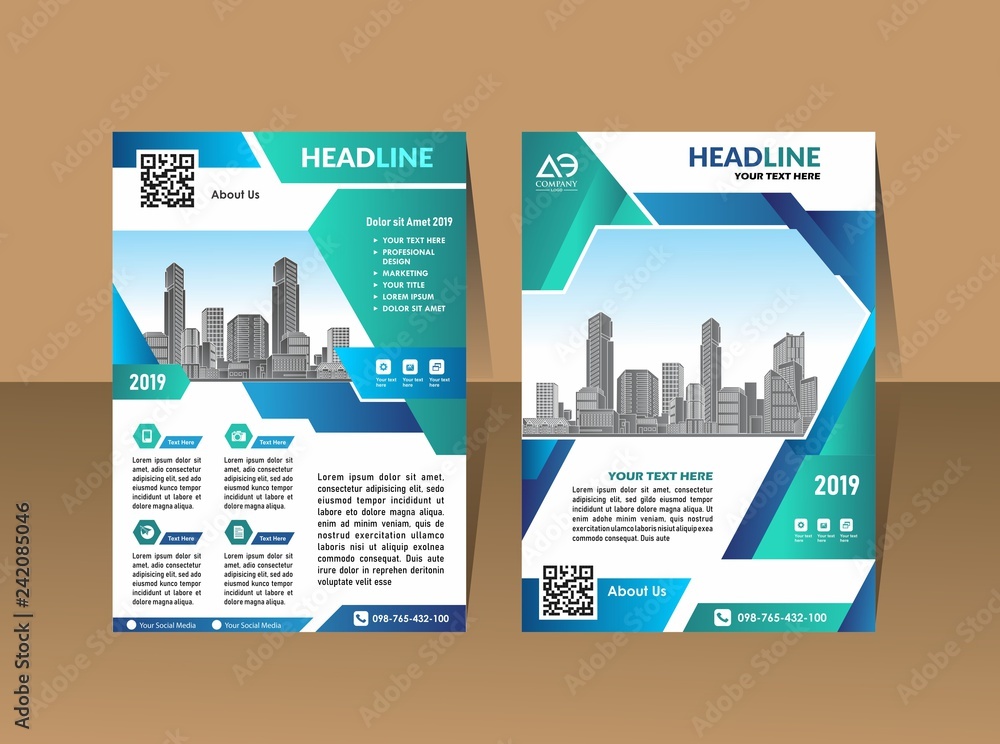 Modern cover brochure flyer design template. City background business book leaflet cover design in A4 magazines, posters, booklets, wallpaper, banners, corporate presentation.
