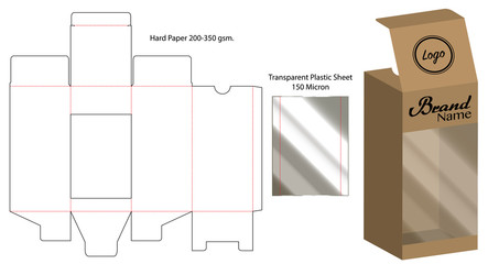 Box packaging die cut template design. 3d mock-up