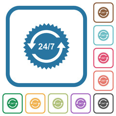 Sticker - 24 hours seven sticker with arrows simple icons