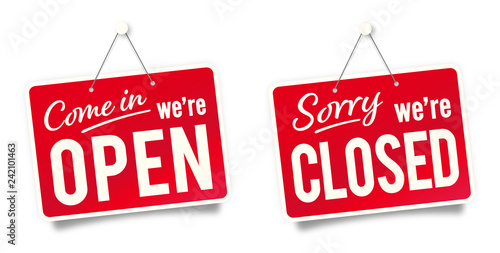Fotomural Come in we're open / Sorry we're closed,