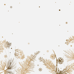 Wall Mural - White background with winter decoration vector