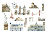 Fototapeta Big Ben - Set of famous landmark vectors