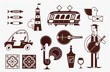 Portugal vector icon set simple modern symbols