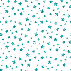 Wall Mural - Turquoise Star Pattern. Glitter Look.