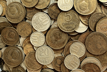 Wall Mural - Soviet coins background