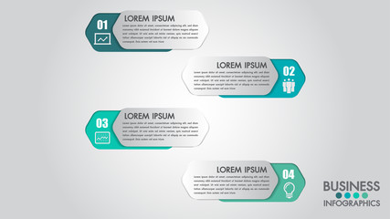 Wall Mural - infographics modern template for business with 4 steps, icons for 4 options.can be used for workflow