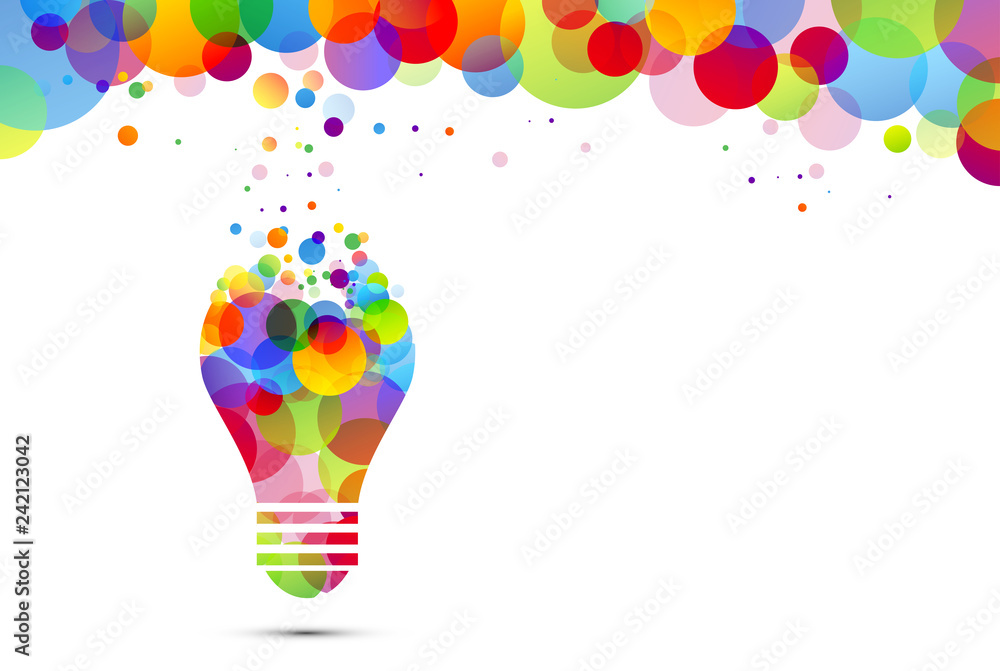 lampadina, idea, colori, creatività, idee	 - obrazy, fototapety, plakaty 