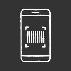 Poster - Barcode scanning app chalk icon