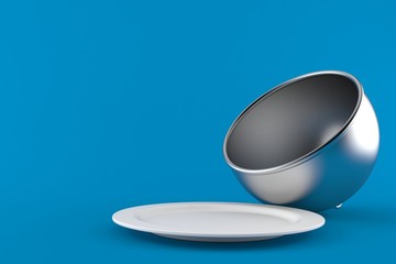 Poster - Silver catering dome with empty plate