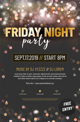 Wall Mural - template for your party poster with sample text