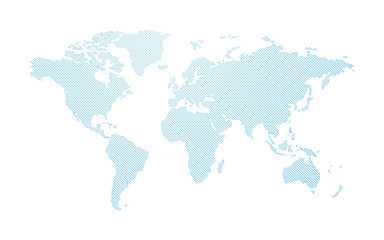 Wall Mural - blue abstract dotted world map