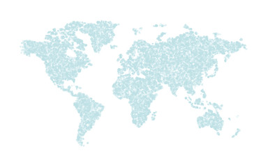 Wall Mural - Light blue abstract dotted map of the world