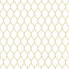Wall Mural - Seamless abstract linear vector pattern in gold