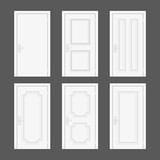 Fototapeta  - Different type closed white door.