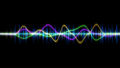 Wall Mural - frequency audio music equalizer digital .digital music player waveform, hud for sound technology or 