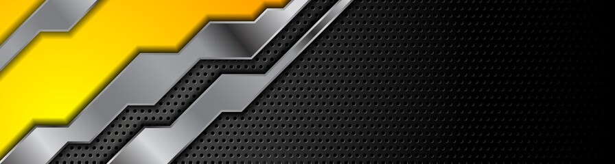 abstract metallic technology web banner design