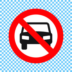 Wall Mural - No car or no parking traffic sign, prohibit sign, vector illustration