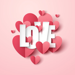 Sticker - Valentine`s Day background. Vector illustration.