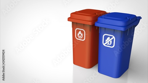 燃えるゴミと燃えないゴミのゴミ箱 右 Stock イラスト Adobe Stock