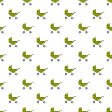 Classic Baby Pram Pattern Seamless Vector Repeat For Any Web Design