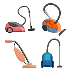 Wall Mural - Vacuum cleaner icon set. Cartoon set of vacuum cleaner vector icons for web design