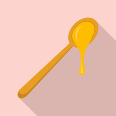 Wall Mural - Honey spoon icon. Flat illustration of honey spoon vector icon for web design