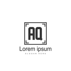 AQ Letters Logo Design. Simple and Creative Black Letter Concept Illustration.