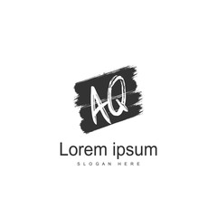 AQ Letters Logo Design. Simple and Creative Black Letter Concept Illustration.