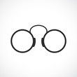 Old round eye glasses icon