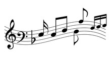 Waving Music Notes Vector Icon