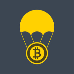 Wall Mural - Bitcoin balloon icon, business and finance concept paper art ideas,vector illustration. 