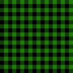 Green and Black Buffalo Plaid Seamless Pattern - Classic buffalo style plaid design